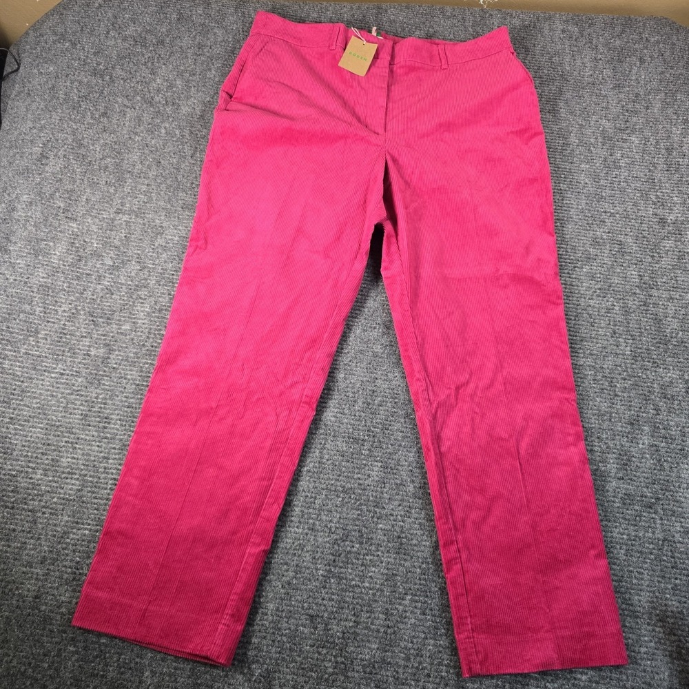 Boden Kew Corduroy Trousers Pink Cherry Jam Tapered Ankle Size 16-18L NWT